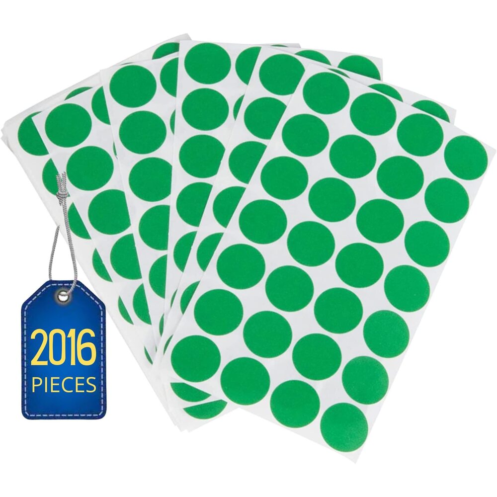 1189 Colored Dot Stickers Round Stickers Green Dot Stickers 3/4 Inch